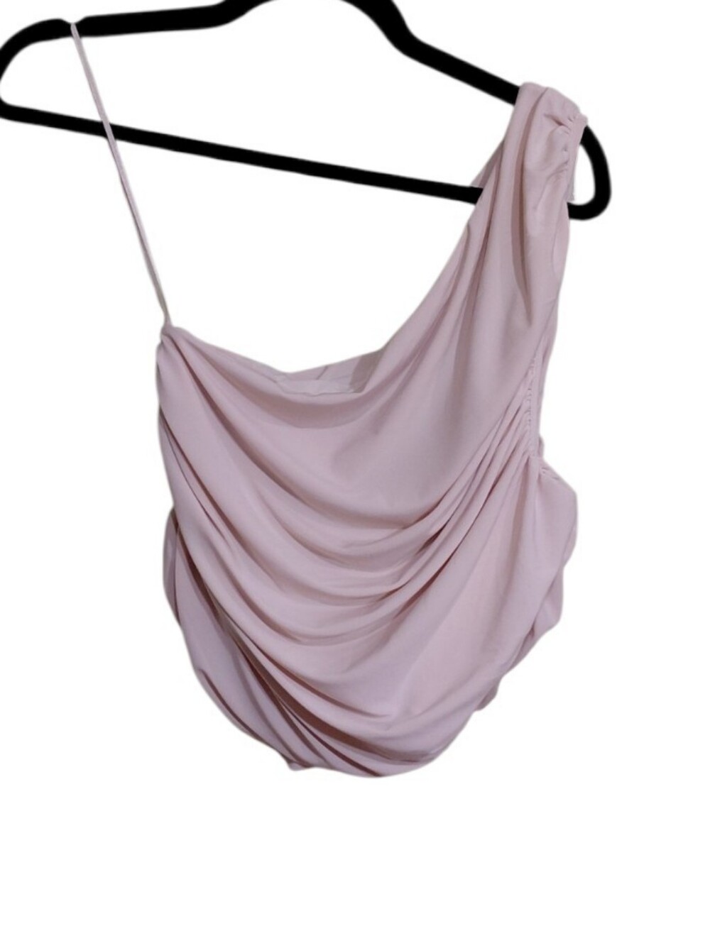 Express One-Shoulder Draped Cami in Light Beige